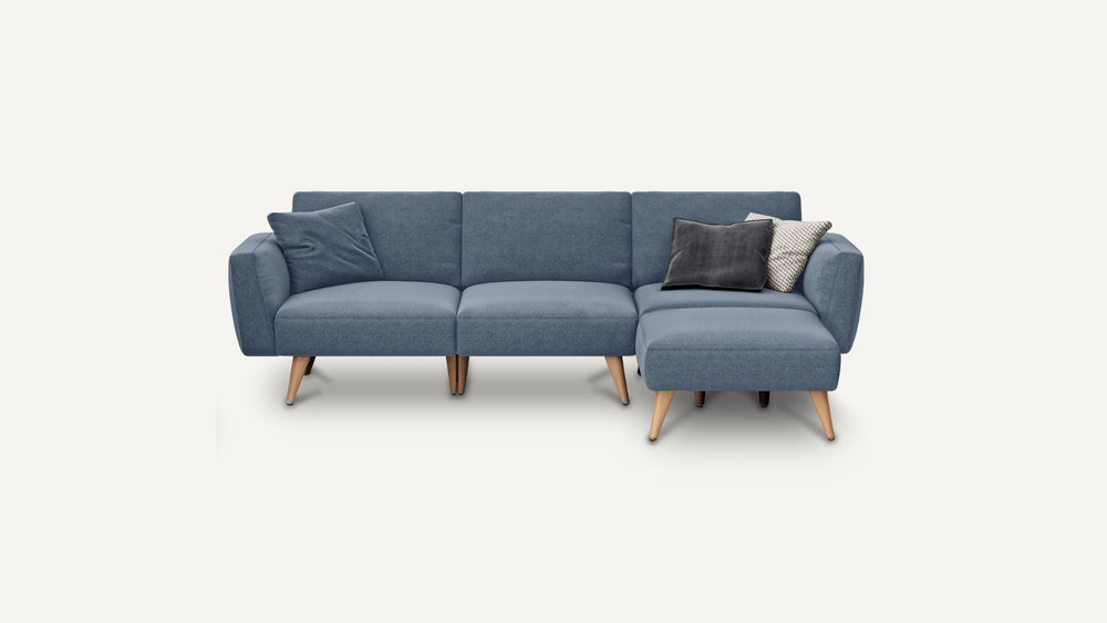 
                  
                    Load image into Gallery viewer, 3 Seat Modular Sofa + Ottoman
                  
                