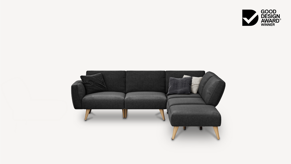 
                  
                    Load image into Gallery viewer, 4 seat modular sofa + ottoman
                  
                