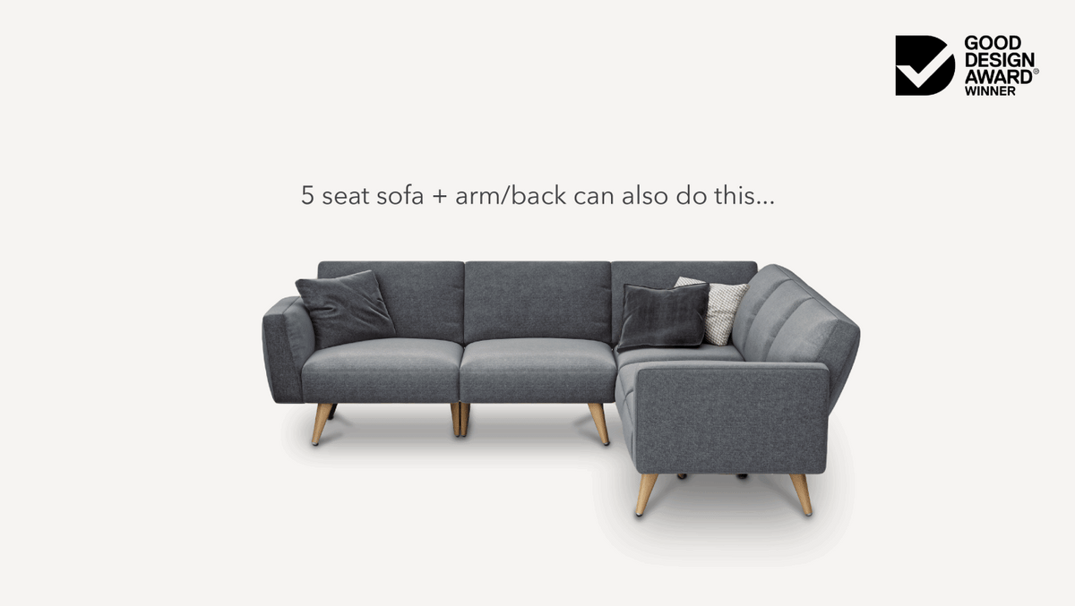 5 Seat Modular Sofa + Arm/Back – Wattle Living